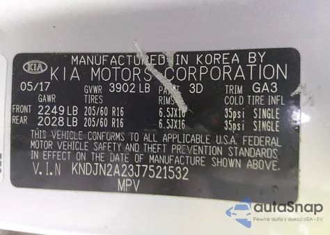 2018 Kia Soul из США, поврежденный, VIN KNDJN2A23J7521532